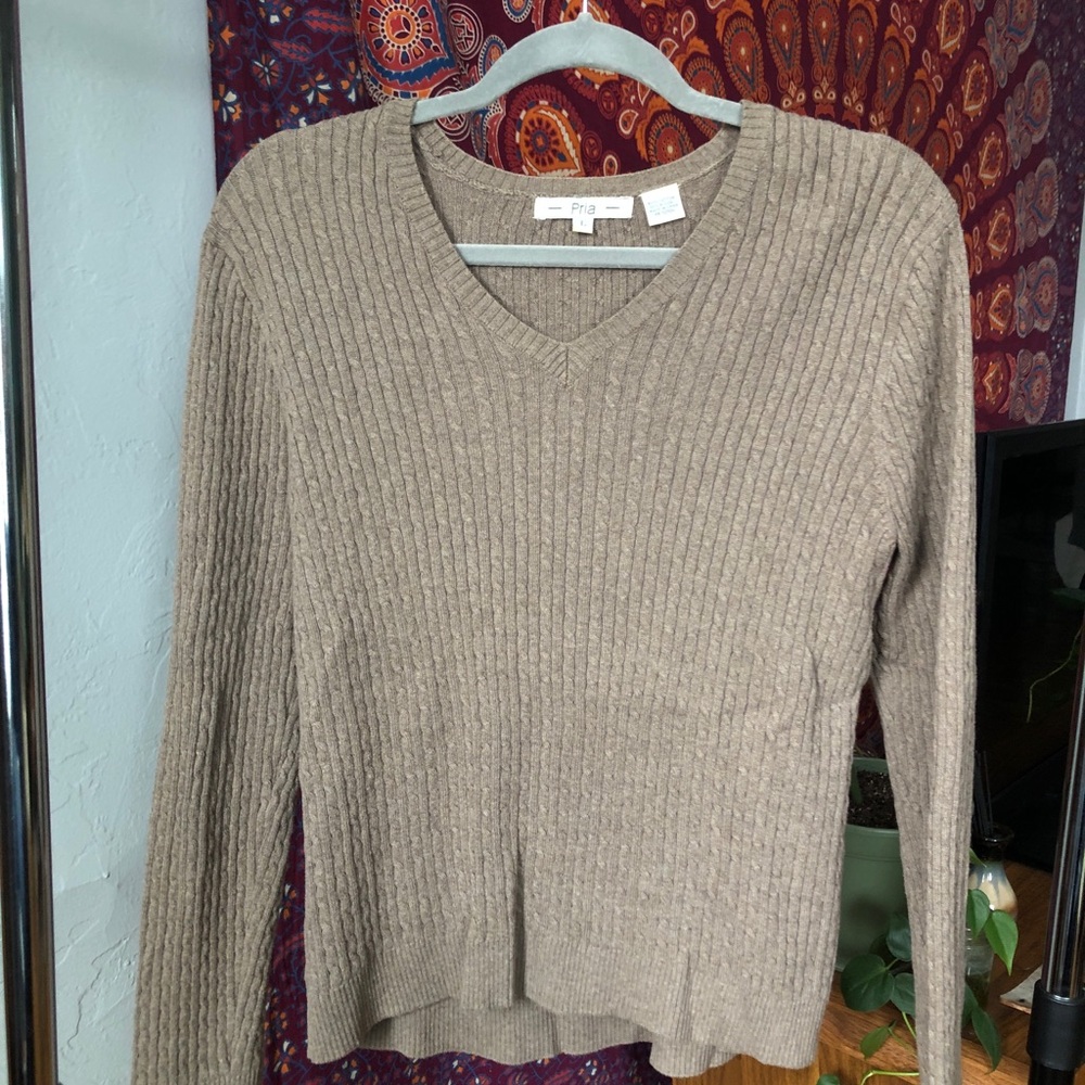 Ribbed V-Neck Sweater